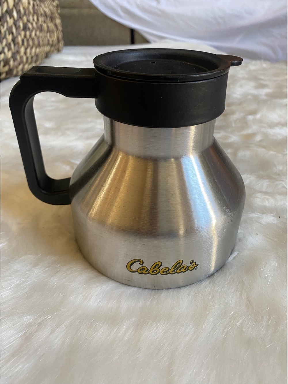 Cabela's Stainless Steel Coffee Pot with Black Handle and Lid